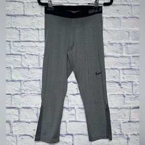 NIKE PRO WOMEN'S LEGGING TIGHT WORKOUT PANTS GREY M